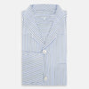 View 5 of product Blue Shadow Pinstripe Pyjama Shirt