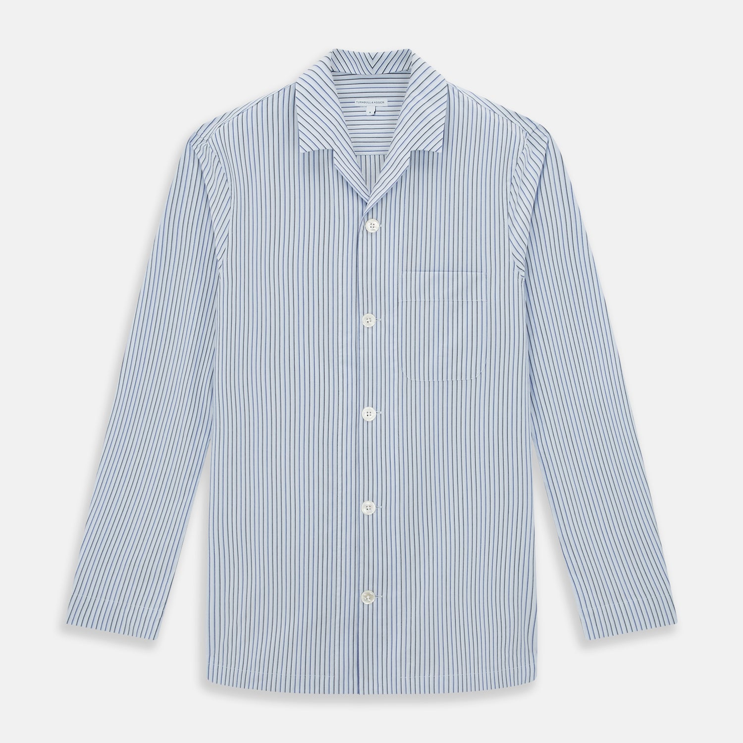 View 1 of product Blue Shadow Pinstripe Pyjama Shirt