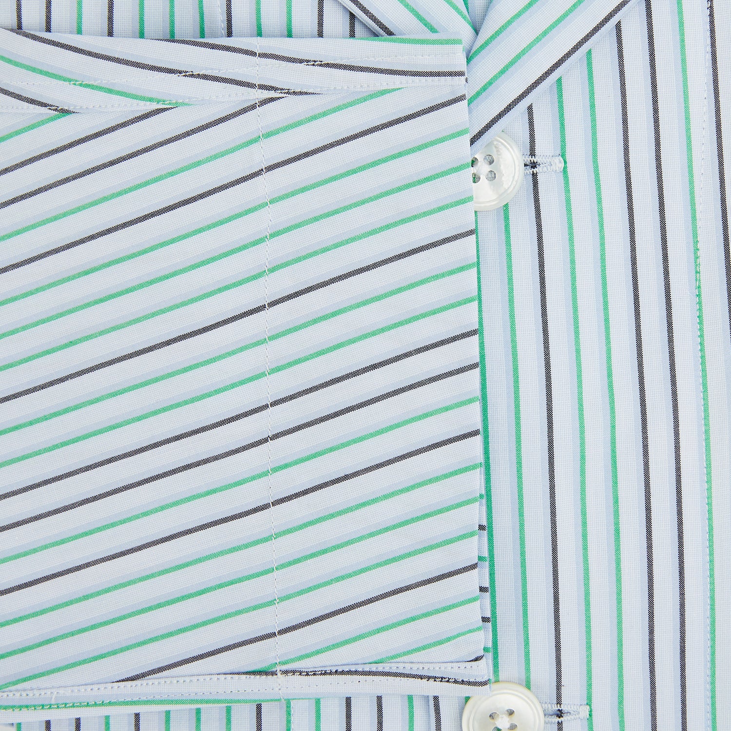 View 4 of product Green and Blue Shadow Pinstripe Pyjama Shirt