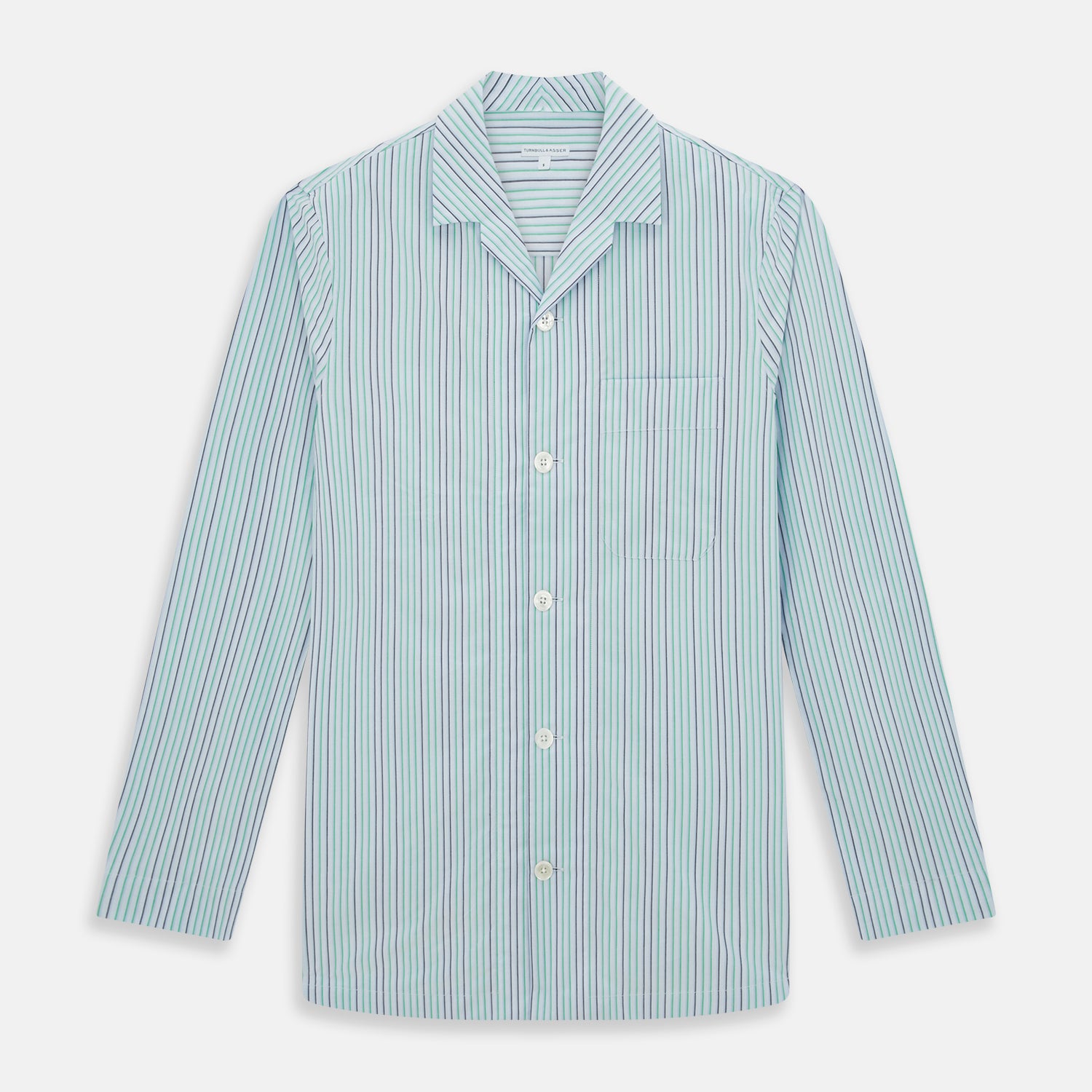 View 1 of product Green and Blue Shadow Pinstripe Pyjama Shirt