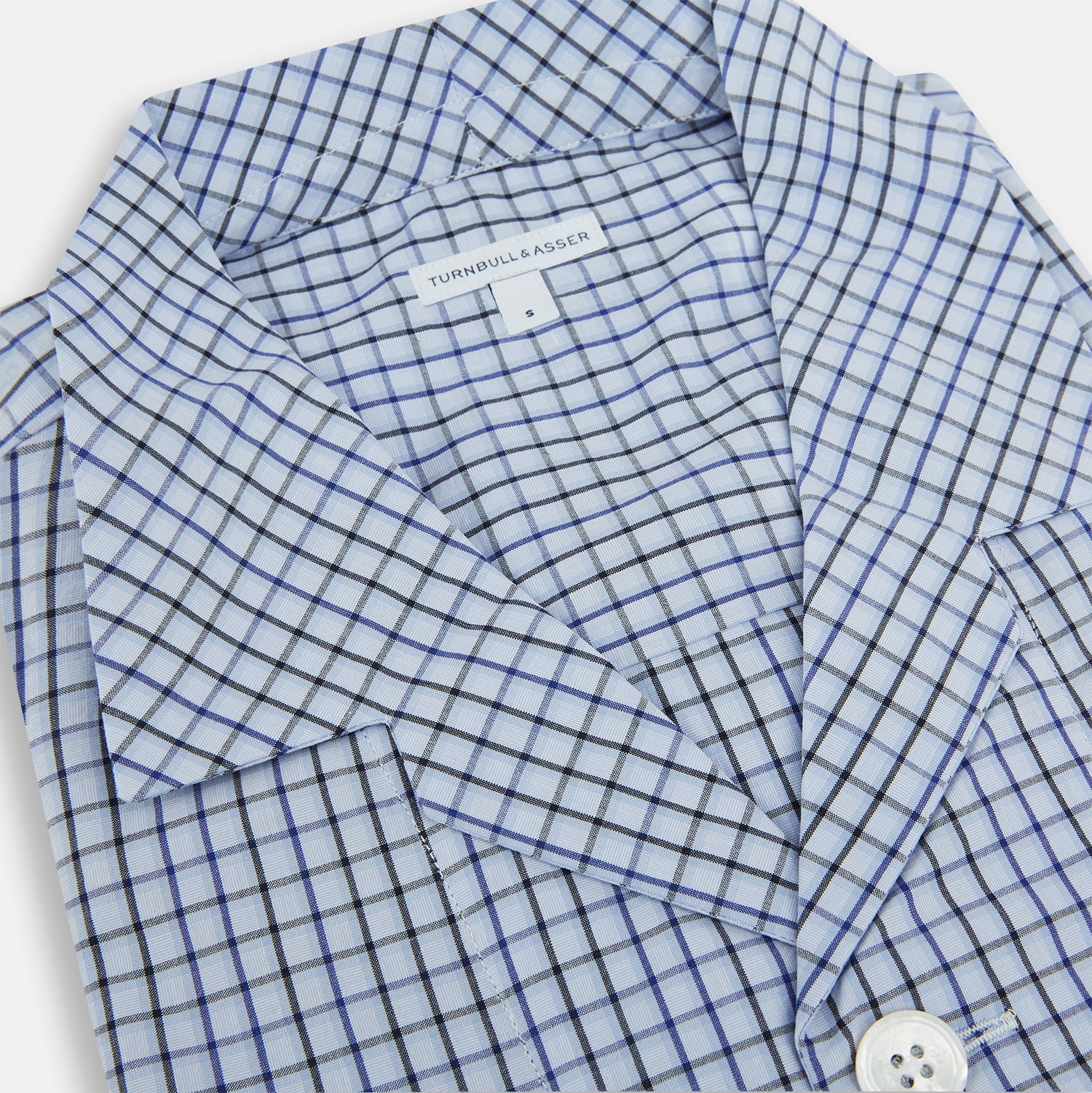 View 2 of product Blue Shadow Check Pyjama Shirt