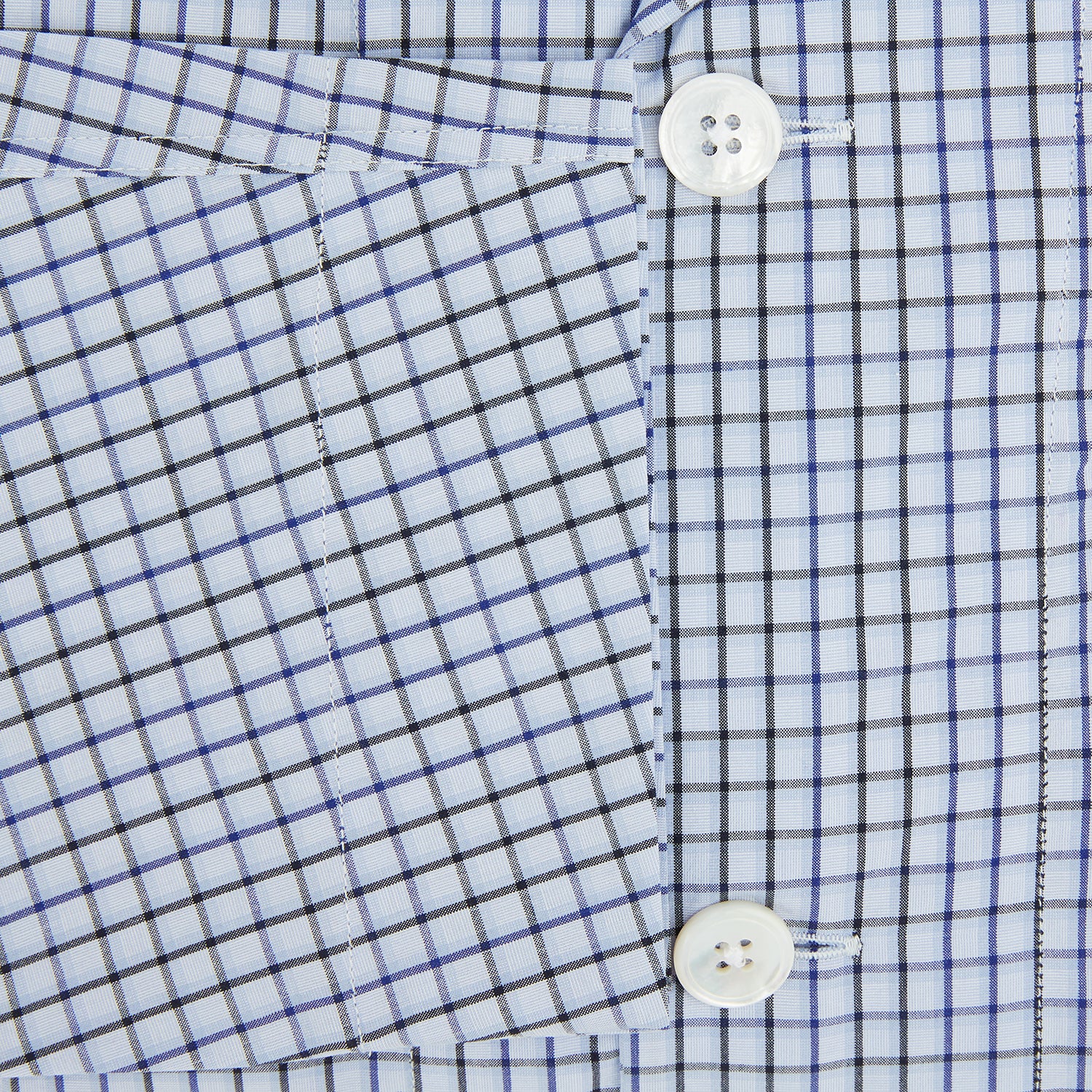 View 4 of product Blue Shadow Check Pyjama Shirt