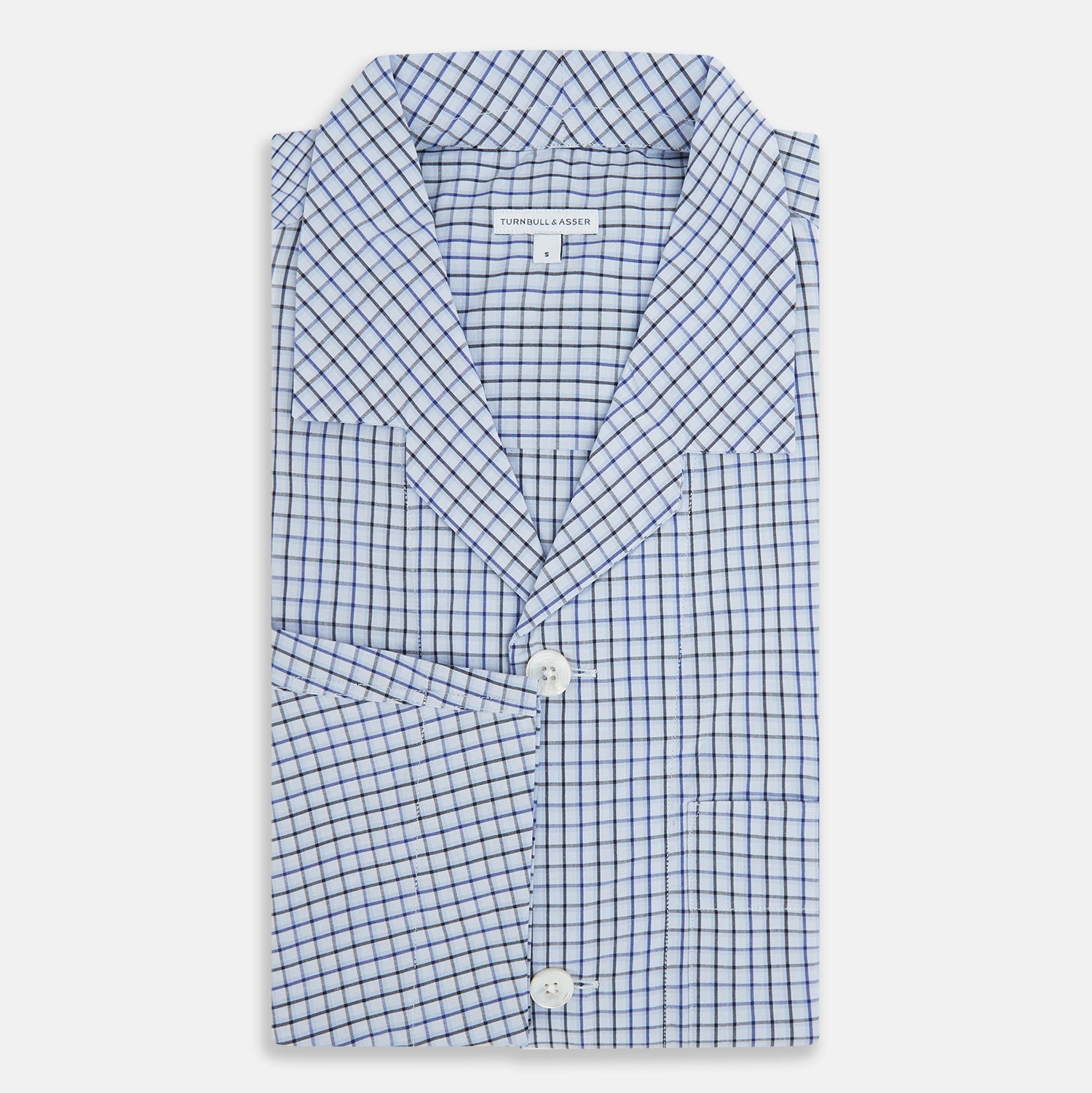 View 5 of product Blue Shadow Check Pyjama Shirt