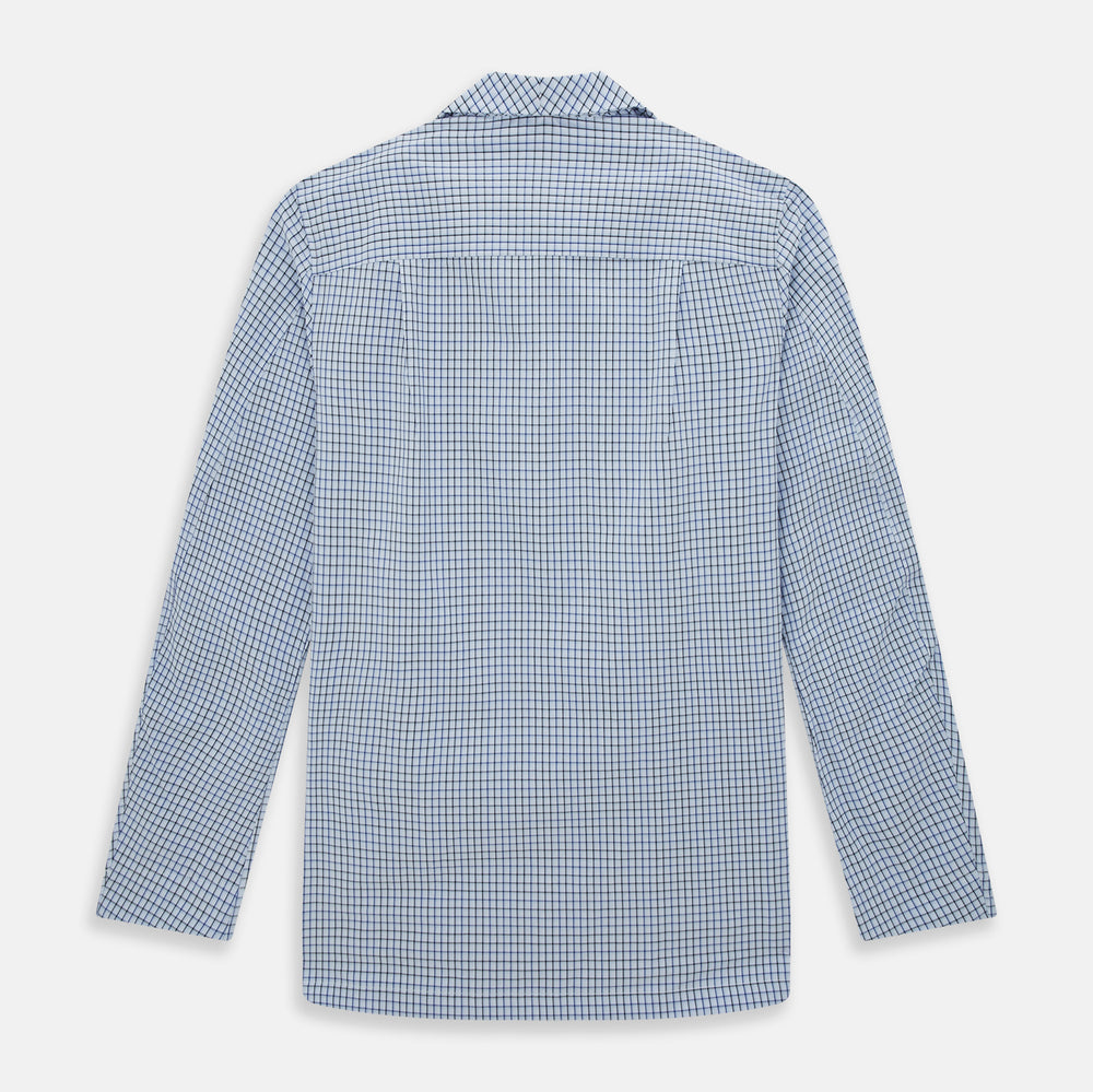 Blue Shadow Check Pyjama Shirt