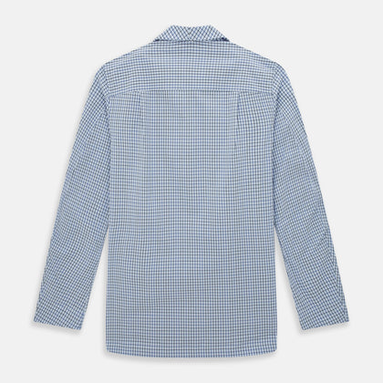 Blue Shadow Check Pyjama Shirt Image 2