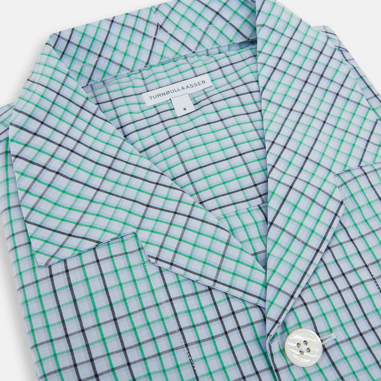 View 2 of product Green and Blue Shadow Check Pyjama Shirt
