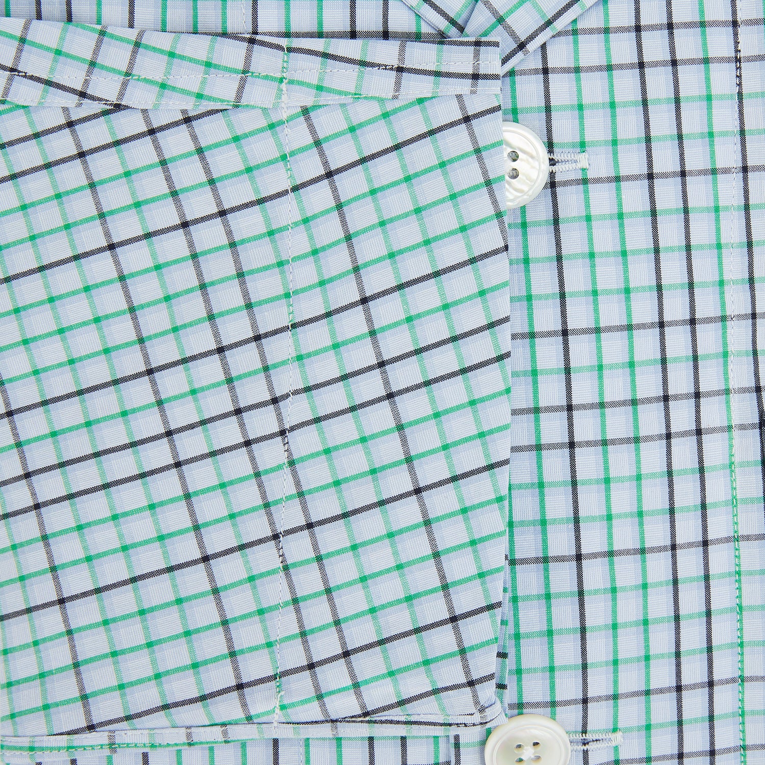 View 4 of product Green and Blue Shadow Check Pyjama Shirt