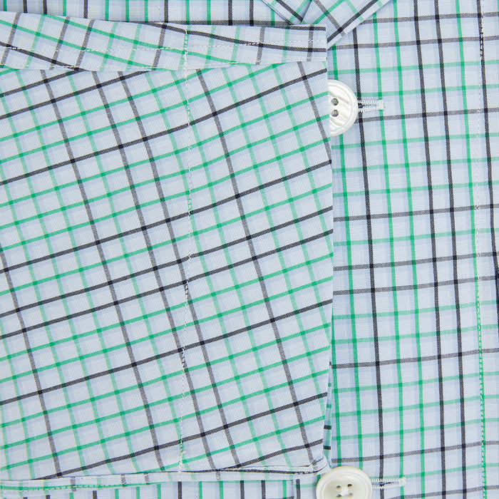 Green and Blue Shadow Check Pyjama Shirt Image 3