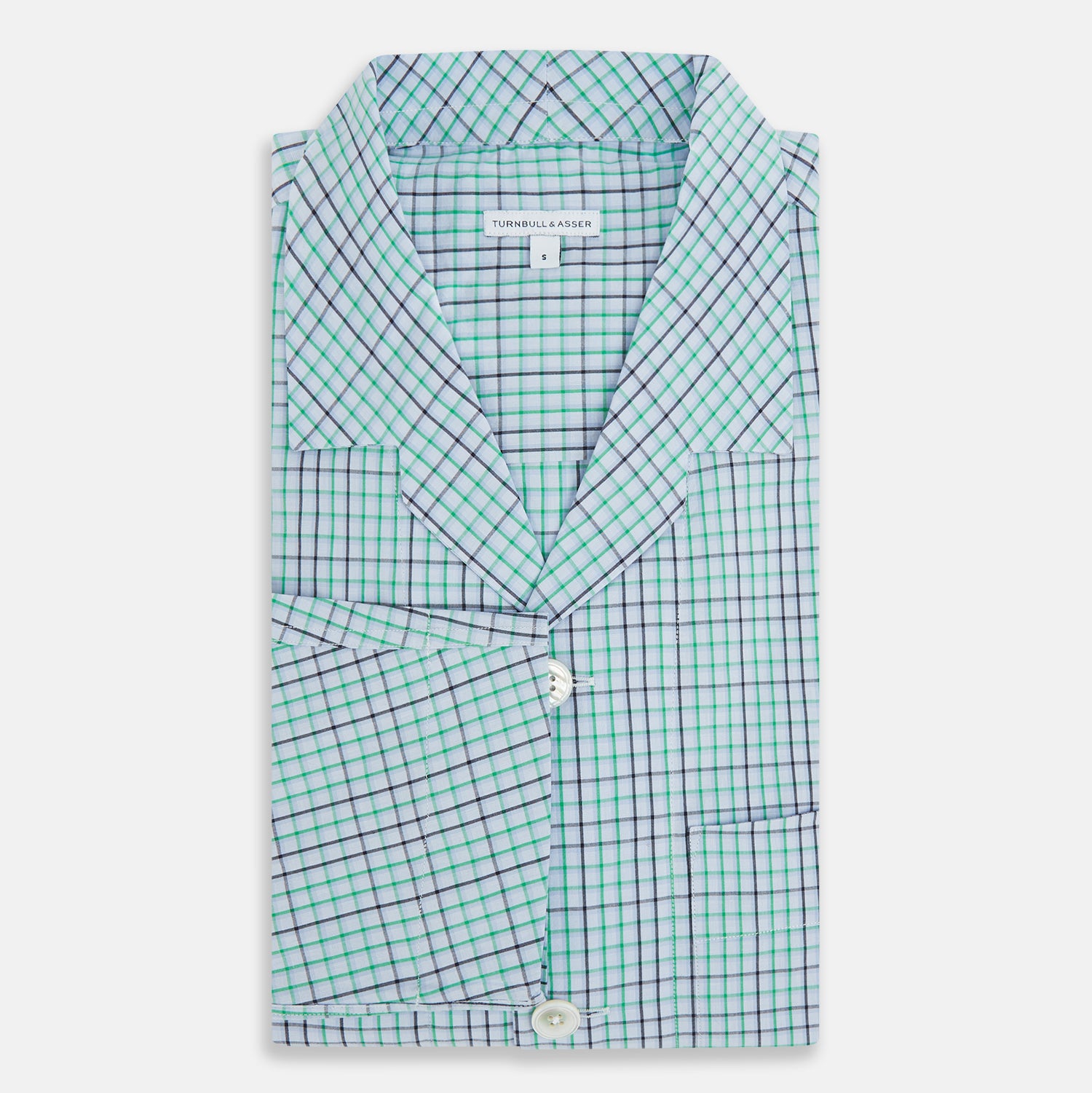 View 5 of product Green and Blue Shadow Check Pyjama Shirt