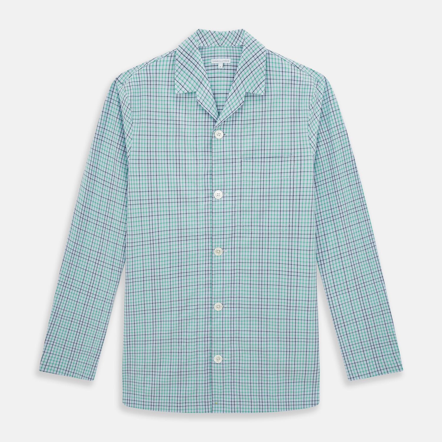 View 1 of product Green and Blue Shadow Check Pyjama Shirt