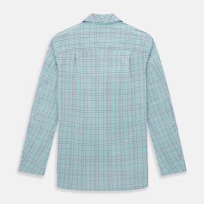 Green and Blue Shadow Check Pyjama Shirt Image 2