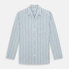 View 1 of product Blue and Green Multi Track Stripe Pyjama Shirt