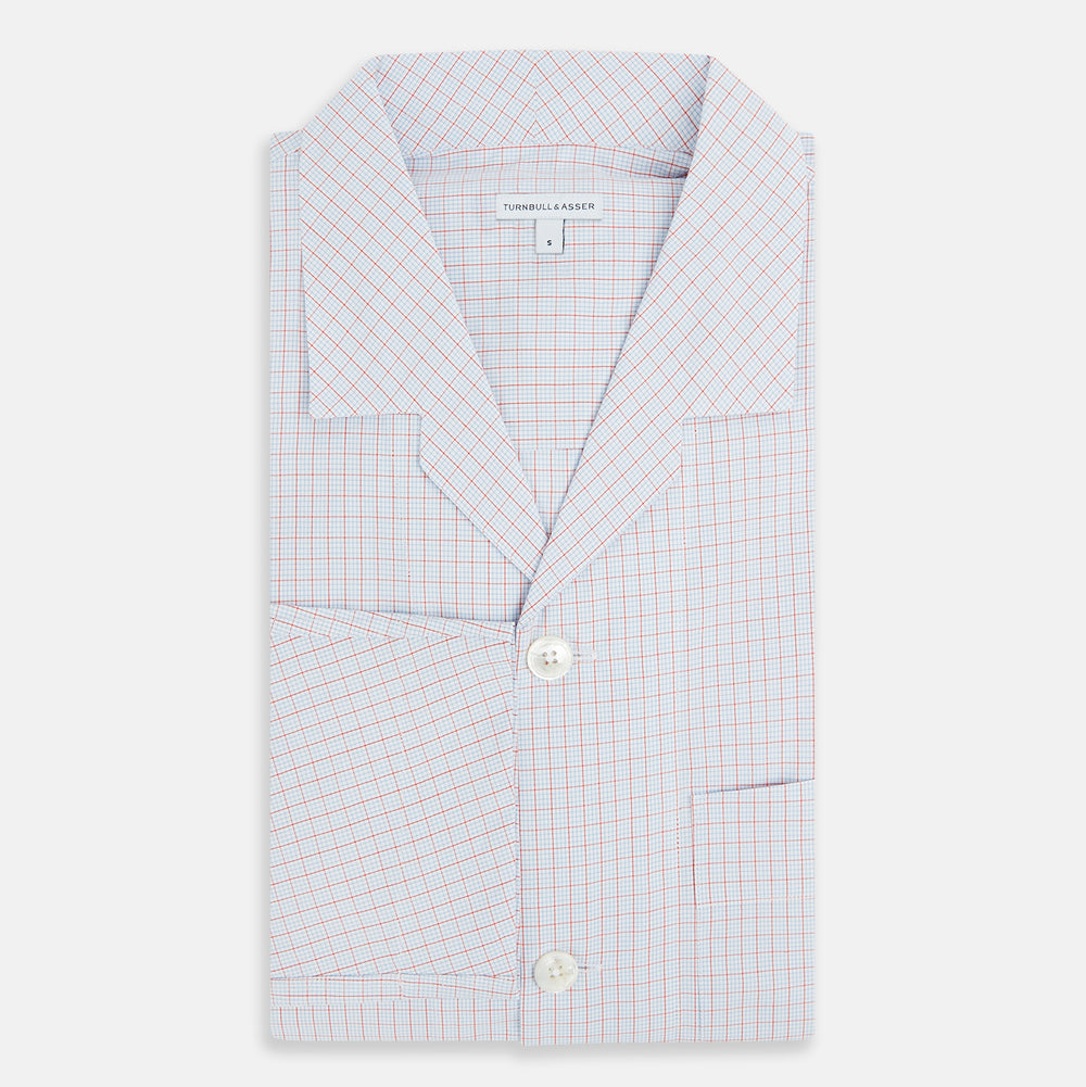 Red Multi Graph Check Pyjama Shirt