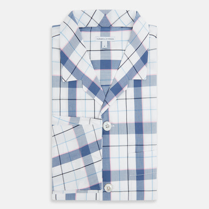 Blue Blazer Check Pyjama Shirt Image 4