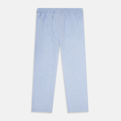 Pale Blue Linen Pyjama Trousers Image 2