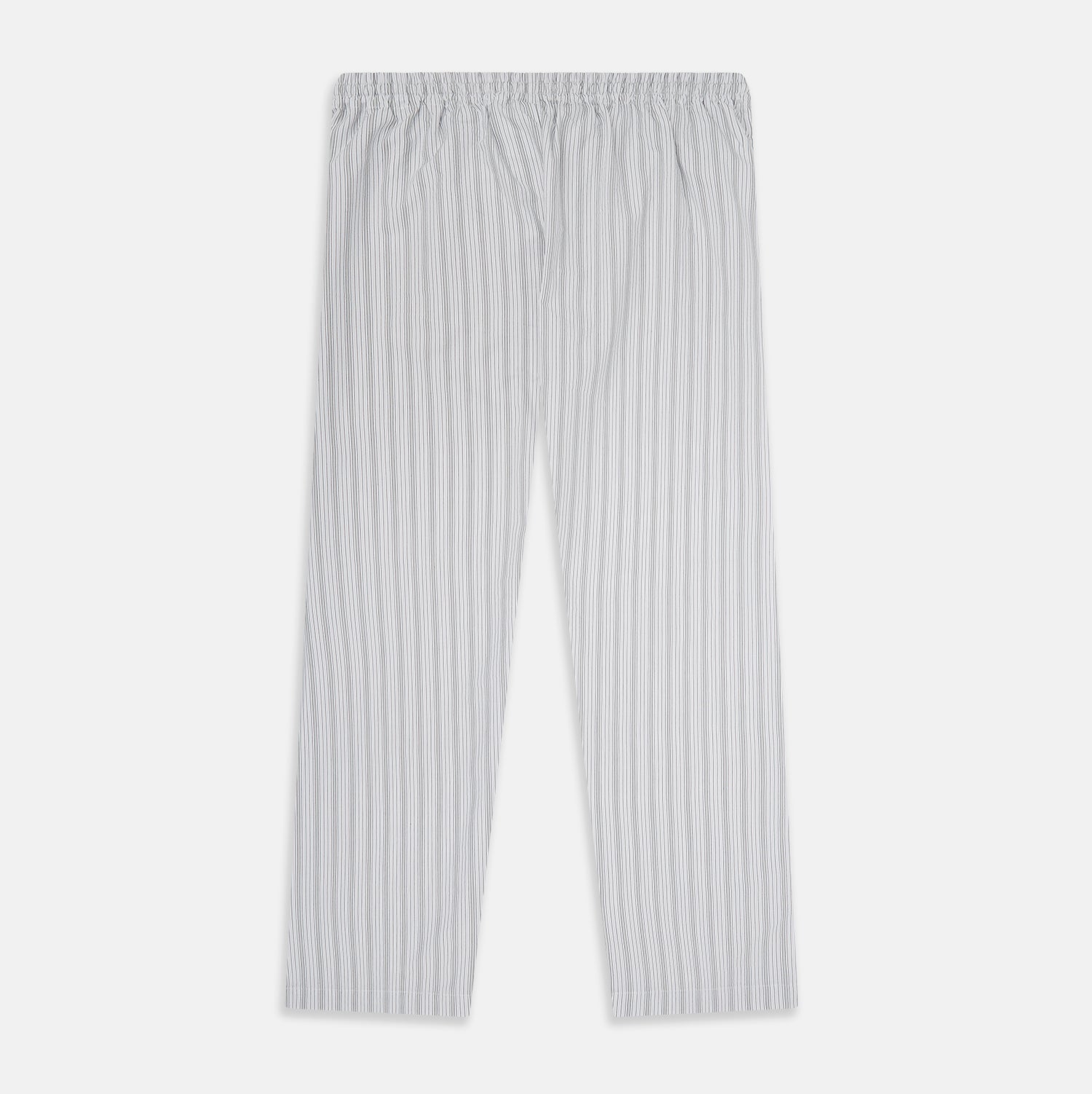 View 3 of product Grey Fine Track Stripe Pyjama Trousers