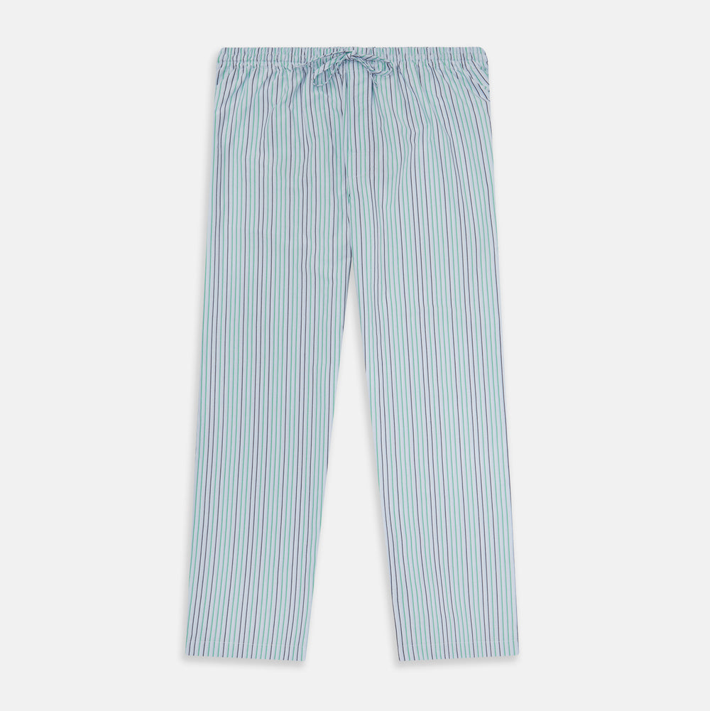 Green and Blue Shadow Pinstripe Pyjama Trousers