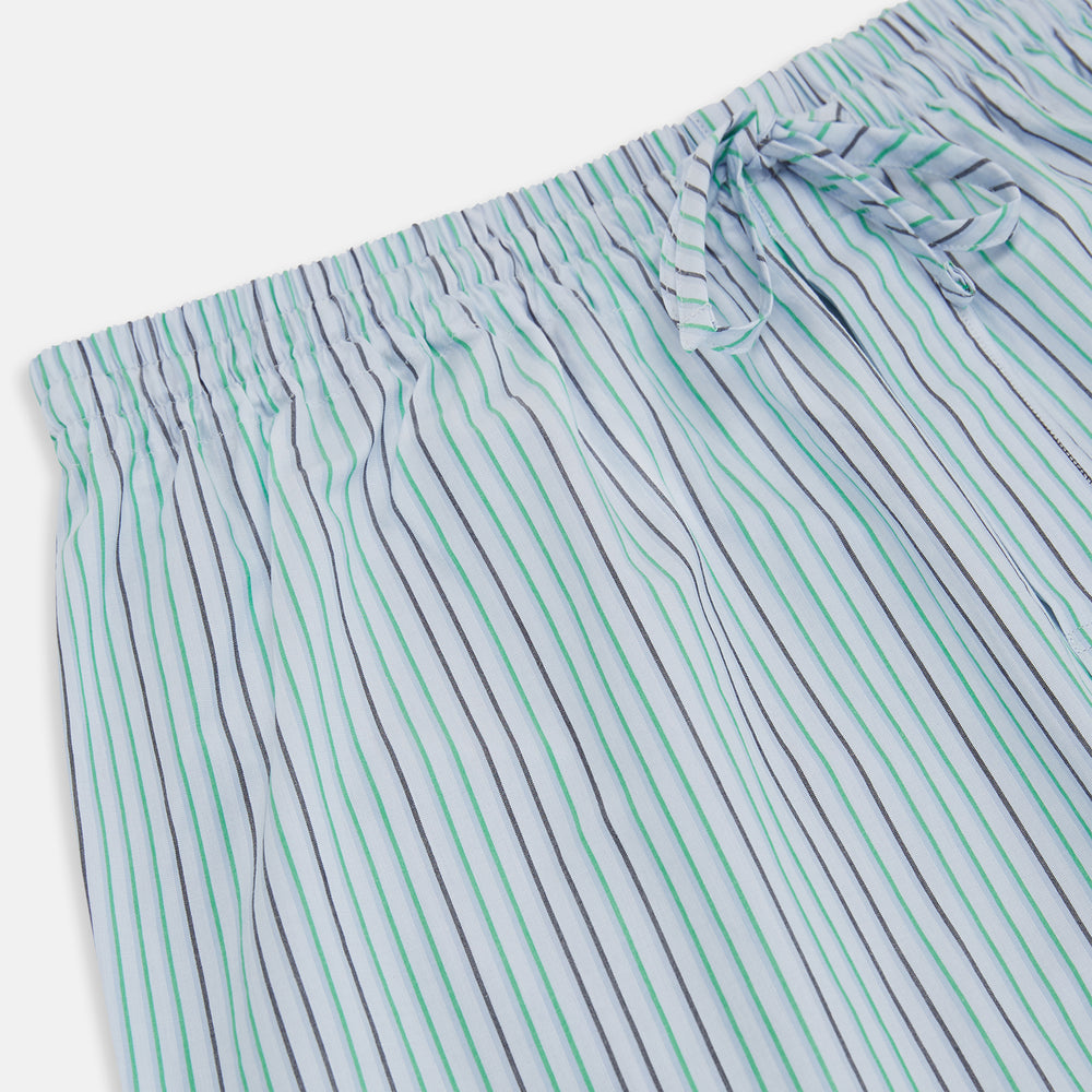 Green and Blue Shadow Pinstripe Pyjama Trousers