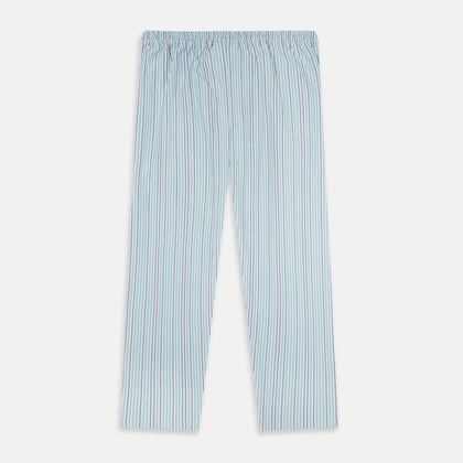 Green and Blue Shadow Pinstripe Pyjama Trousers Image 2