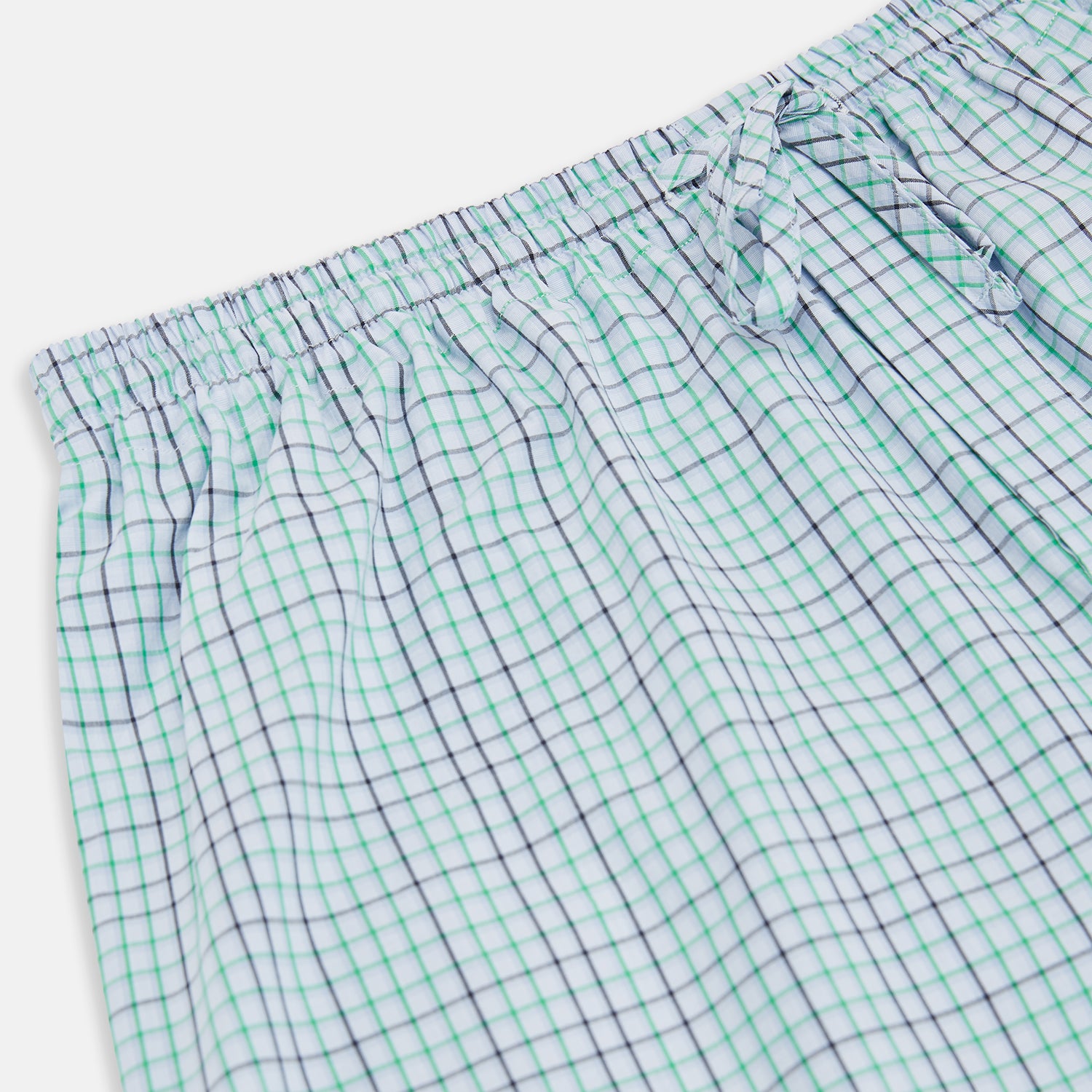 View 2 of product Green and Blue Shadow Check Pyjama Trousers