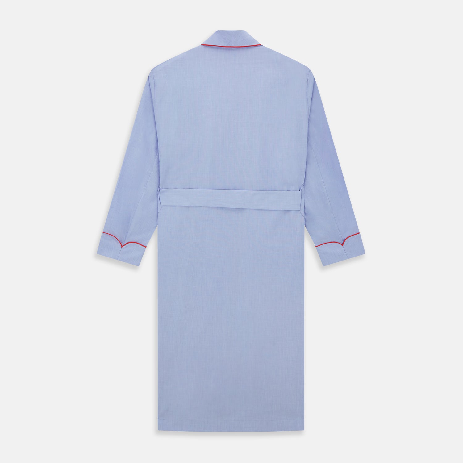 Light Blue Piped End-On-End Cotton Gown