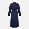 View 2 of product Navy and white polka dot gown with rolled hems in silk