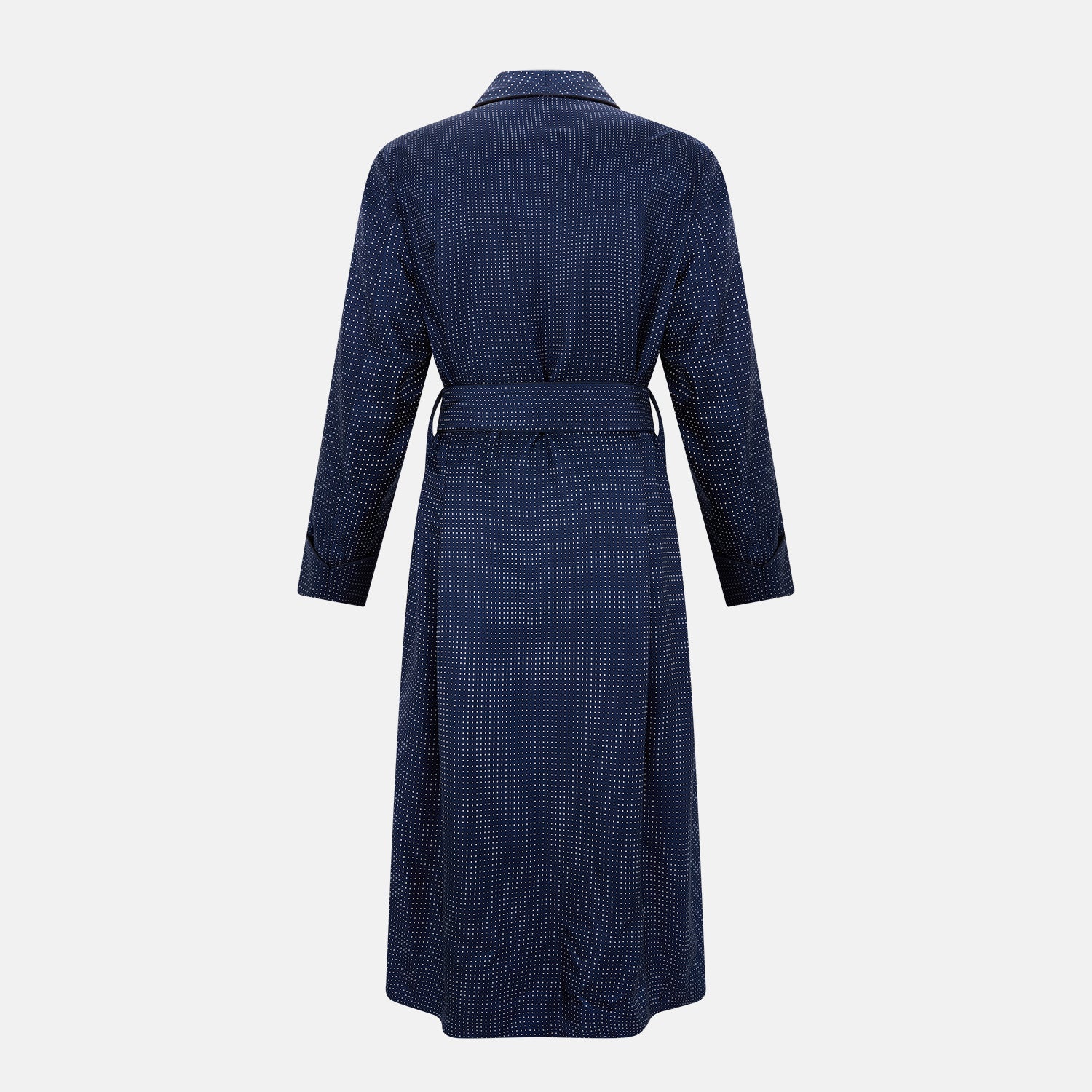 View 2 of product Navy and white polka dot gown with rolled hems in silk