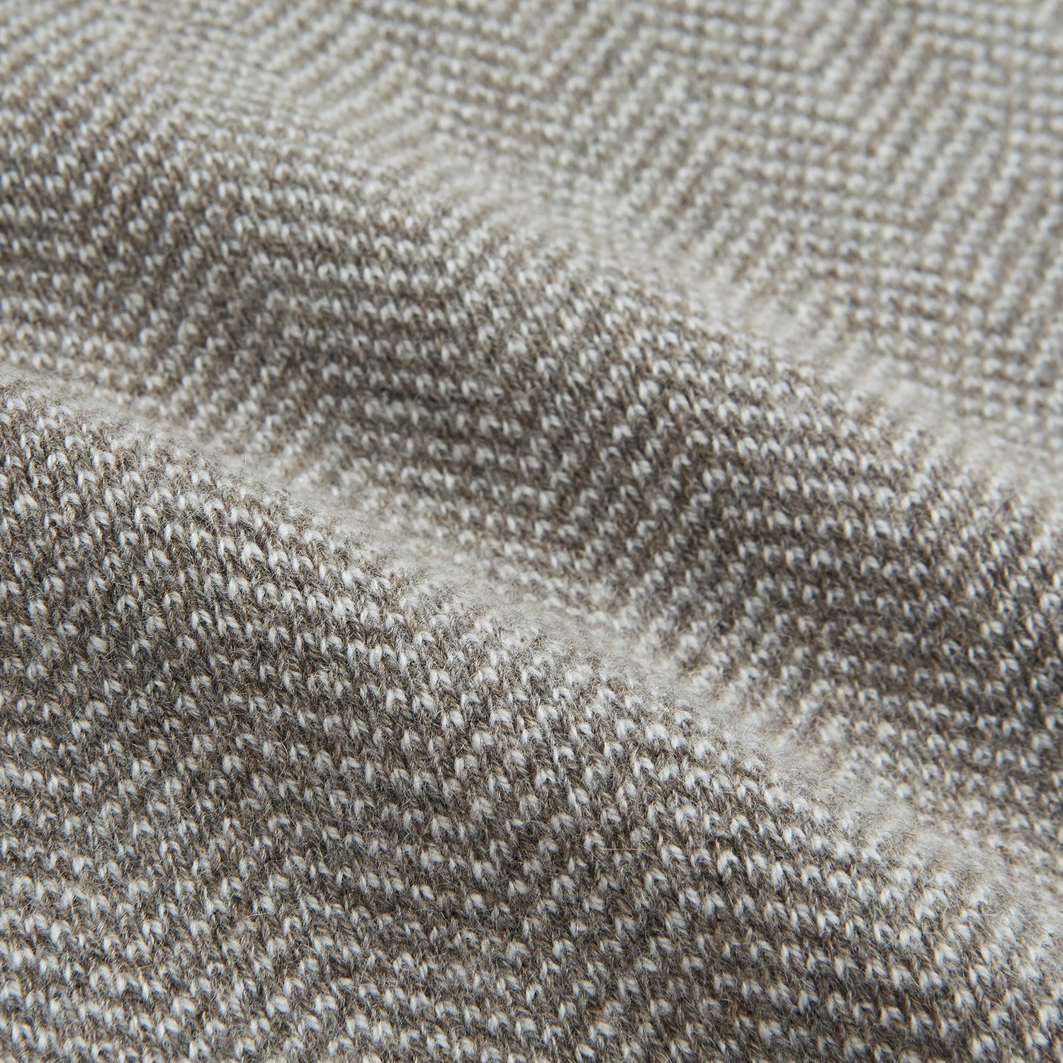 View 3 of product Reversible Grey Herringbone Cashmere Scarf