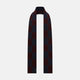 Navy and Burgundy Striped & Checkered Double-Sided Corduroy Padded Scarf OS