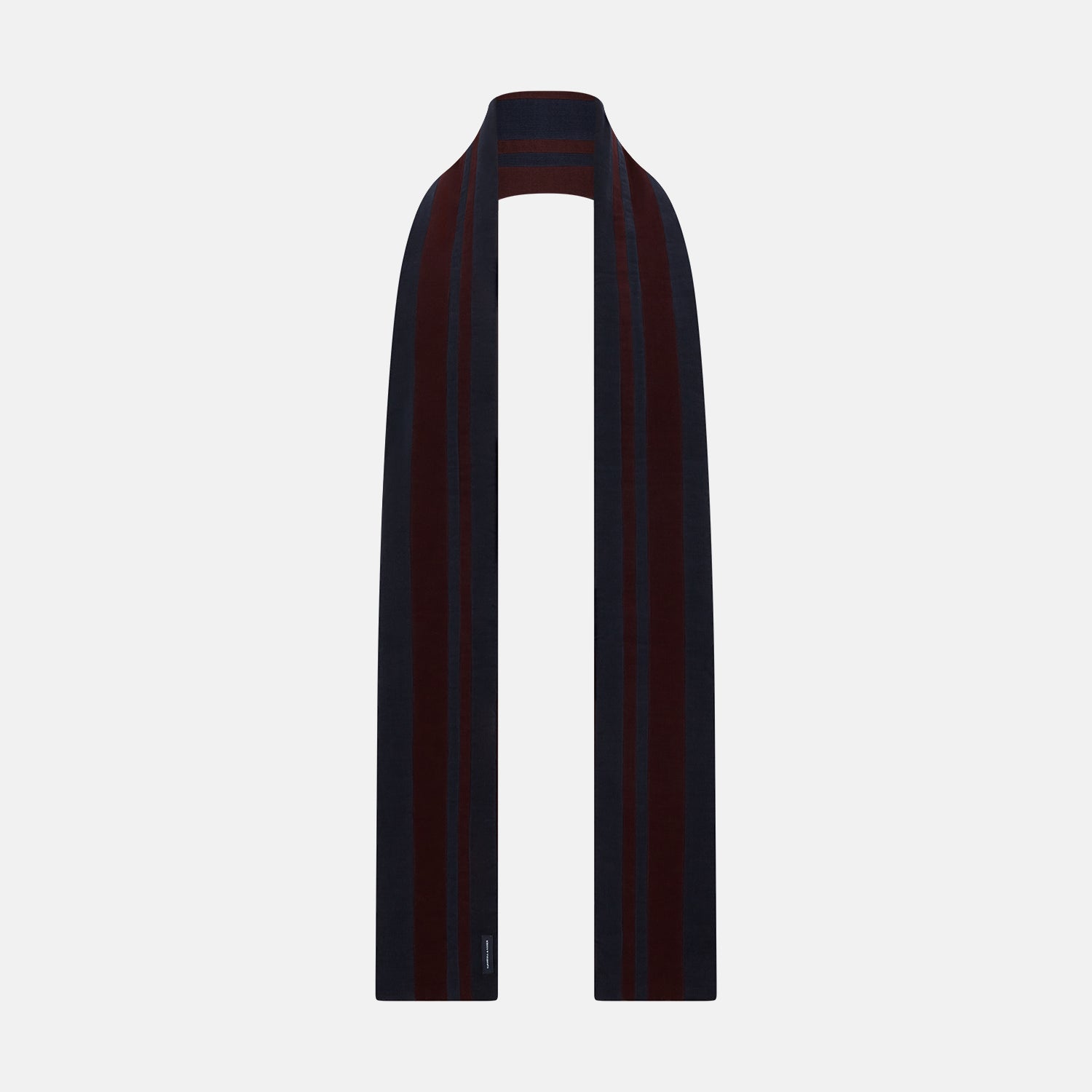 View 1 of product Navy and Burgundy Striped Double-Sided Corduroy Padded Scarf OS