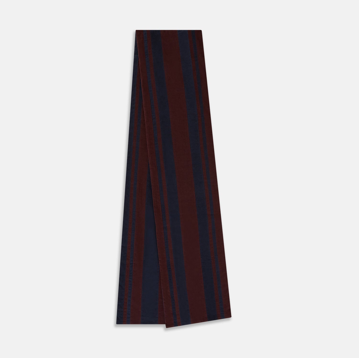 View 2 of product Navy and Burgundy Striped Double-Sided Corduroy Padded Scarf OS