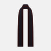 View 3 of product Navy and Burgundy Striped Double-Sided Corduroy Padded Scarf OS