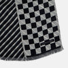 View 3 of product Chequered Navy on White Frame Small Scarf in Silk
