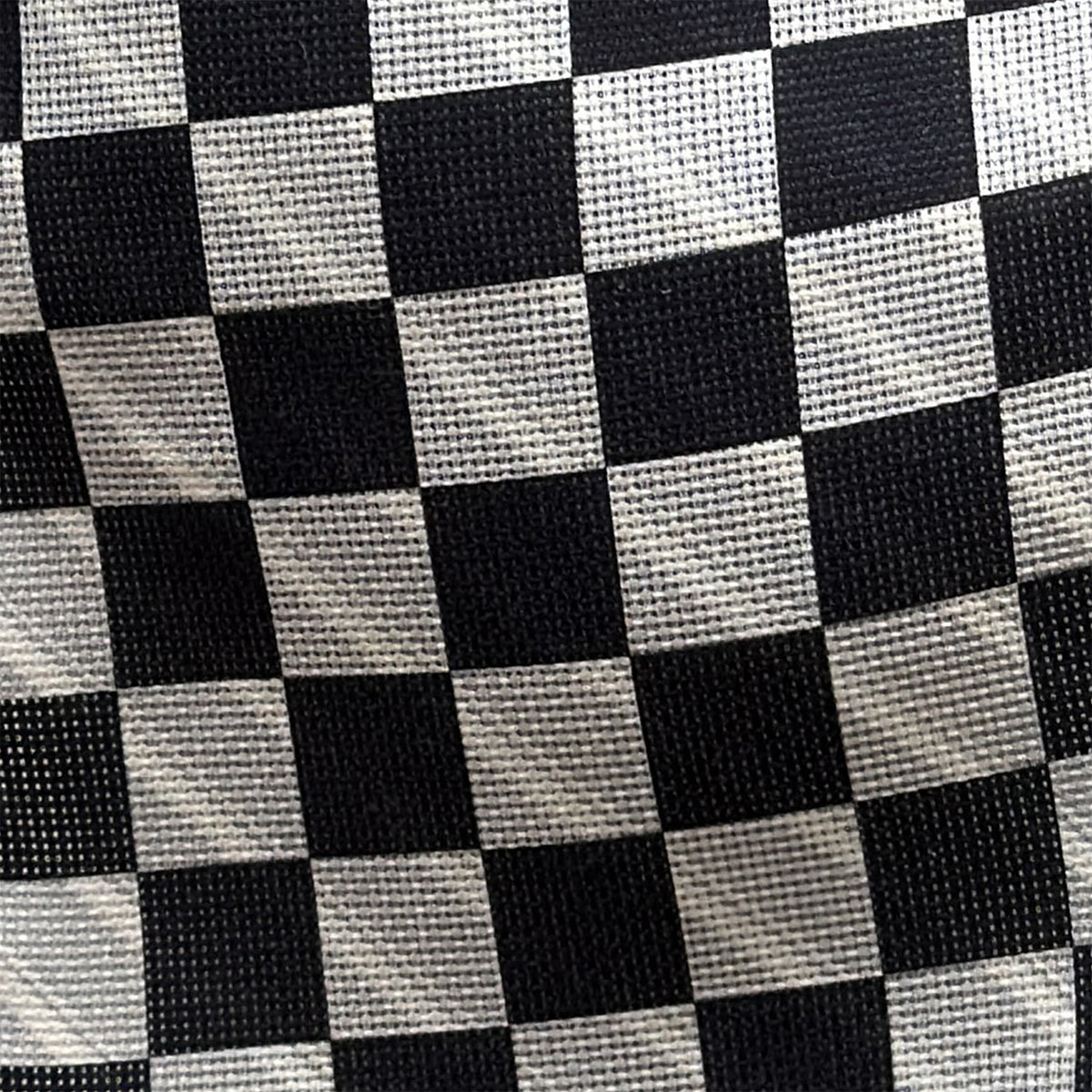 View 4 of product Chequered Navy on White Frame Small Scarf in Silk