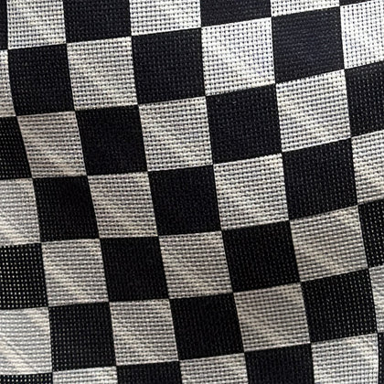 Chequered Navy on White Frame Small Scarf in Silk Image 3