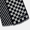 View 3 of product Chequered Navy on Navy Frame Small Scarf in Silk