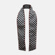 Chequered Navy on Red Frame Small Scarf in Silk
