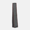 View 3 of product Chequered Navy on Red Frame Small Scarf in Silk