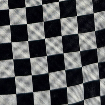 Chequered Navy on Red Frame Small Scarf in Silk Image 3