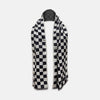 View 1 of product Chequered Navy on White Frame Large Scarf in Silk