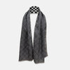 View 2 of product Chequered Navy on White Frame Large Scarf in Silk