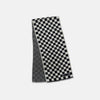 View 3 of product Chequered Navy on White Frame Large Scarf in Silk