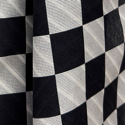 Chequered Navy on White Frame Large Scarf in Silk Image 3