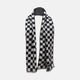 Chequered Navy on Navy Frame Large Scarf in Silk