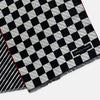View 3 of product Chequered Navy on Red Frame Large Scarf in Silk