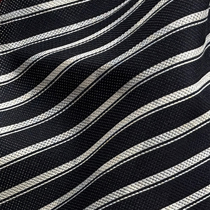 SILK SCARF CHEQUERED THIN STRIPE  RED WITH NVY/WHT Image 3