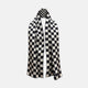 Chequered Navy & White Scarf in Silk