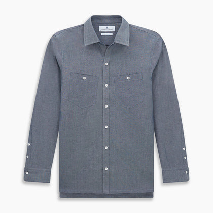 Steel Blue Piccadilly Shirt Image 6