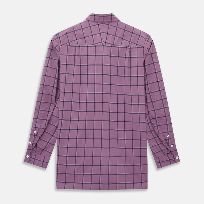 Antique Pink Grid Check Piccadilly Shirt Image 2