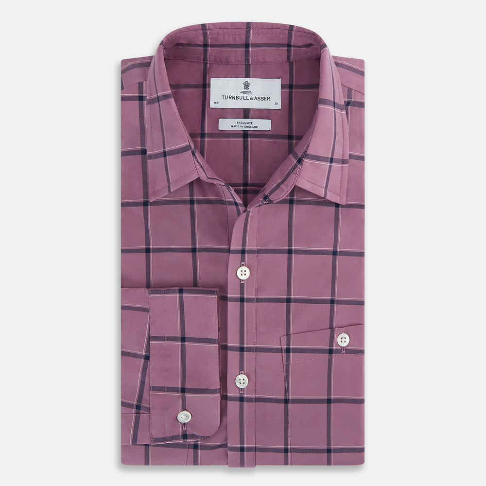 Online Exclusive · Antique Pink Grid Check Piccadilly Shirt 19.0